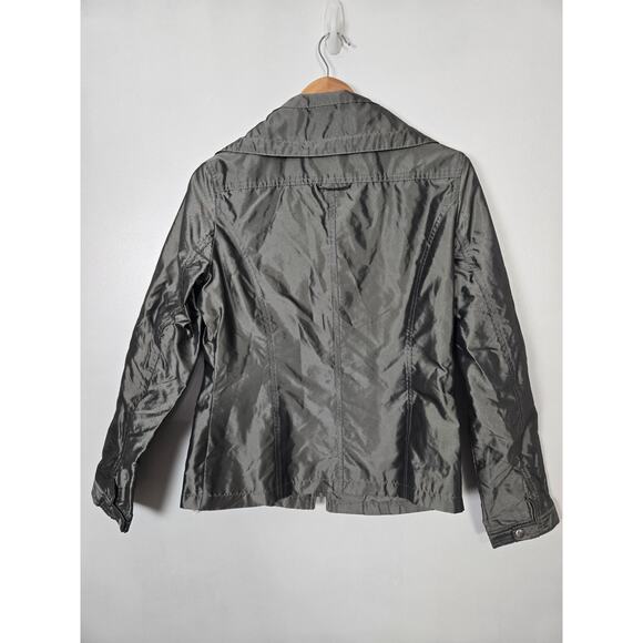 Elliott Lauren zip up jacket metallic silver size 8 - Picture 2 of 3